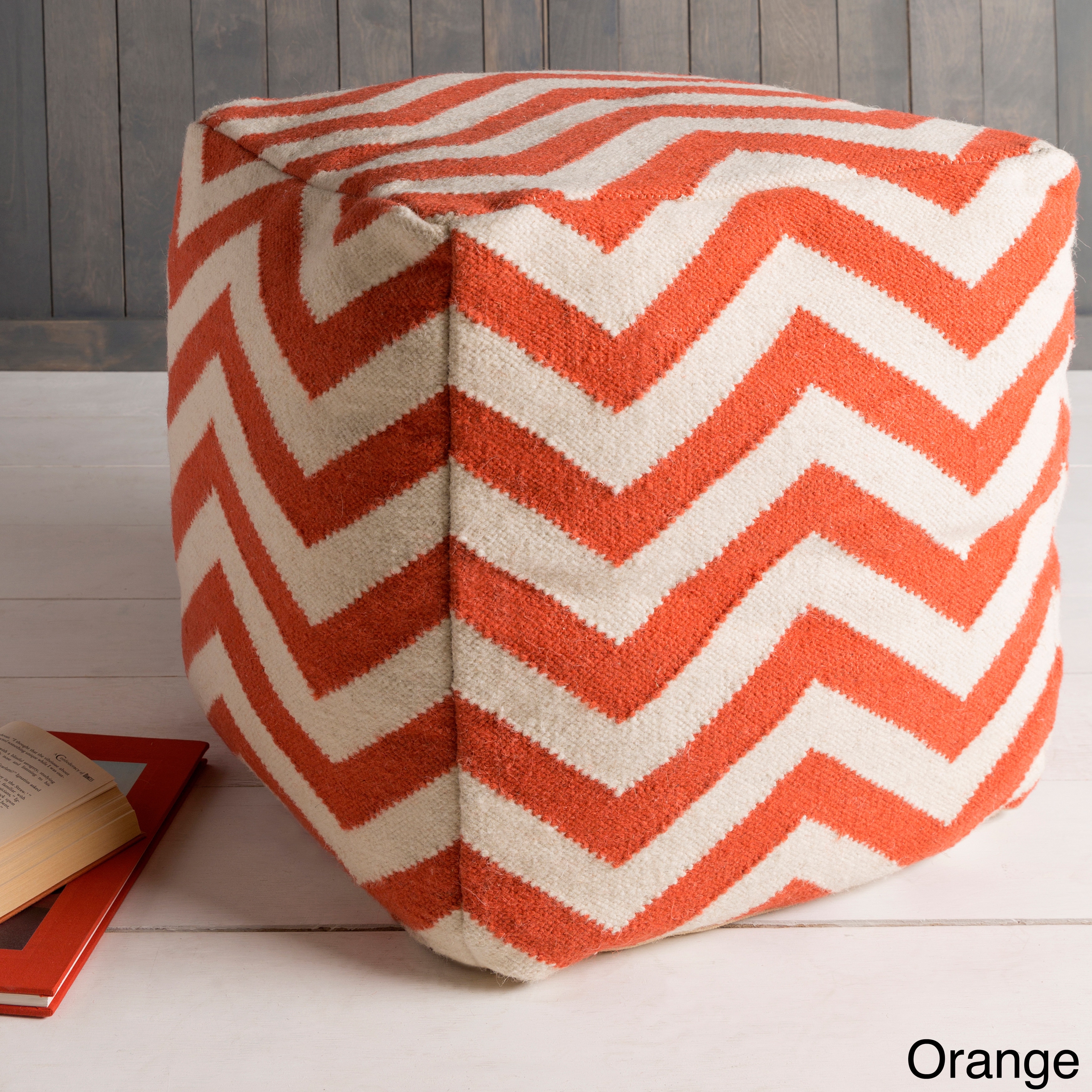 Wave Large Chevron 18 inch Cube Pouf