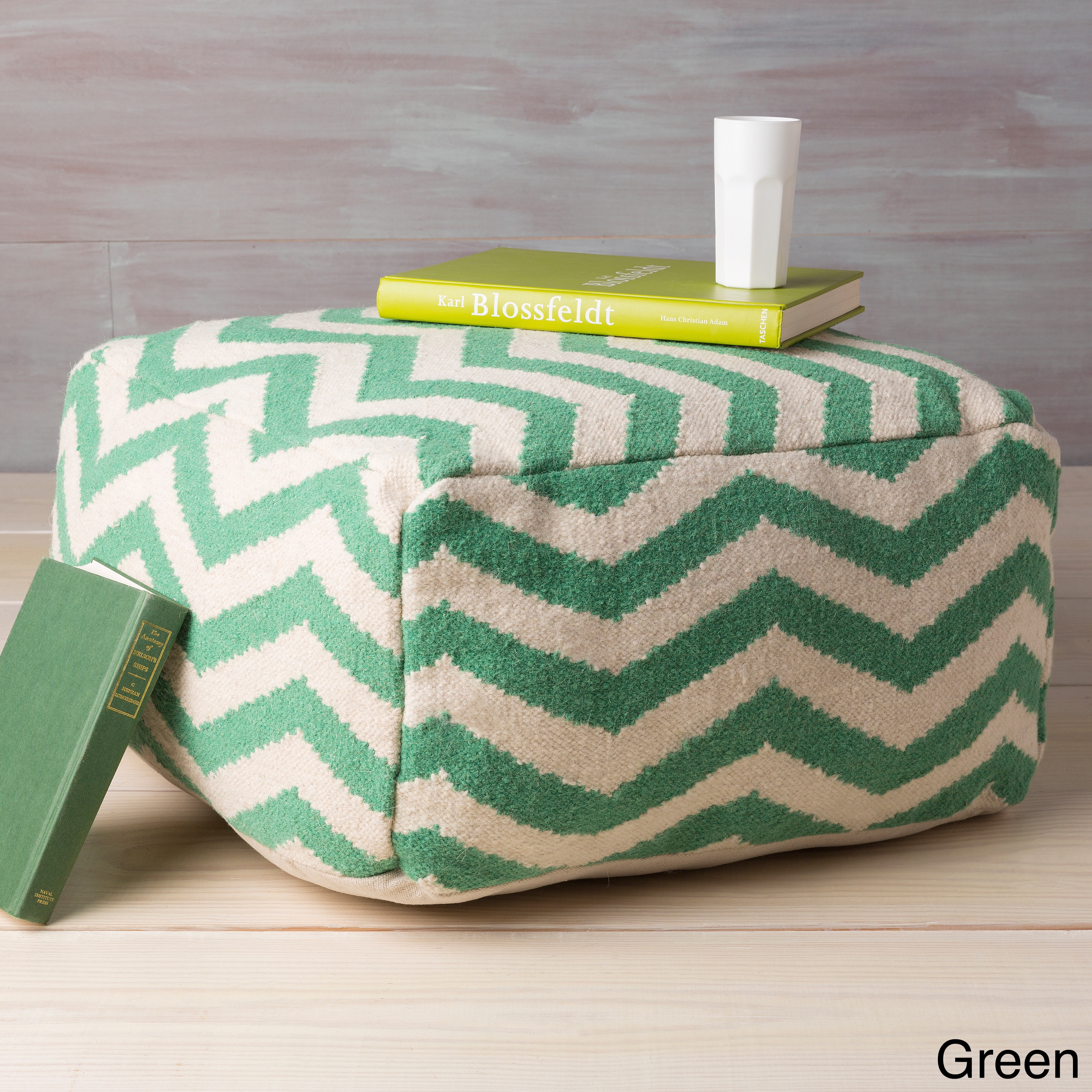 Large Square Chevron 24 inch Pouf