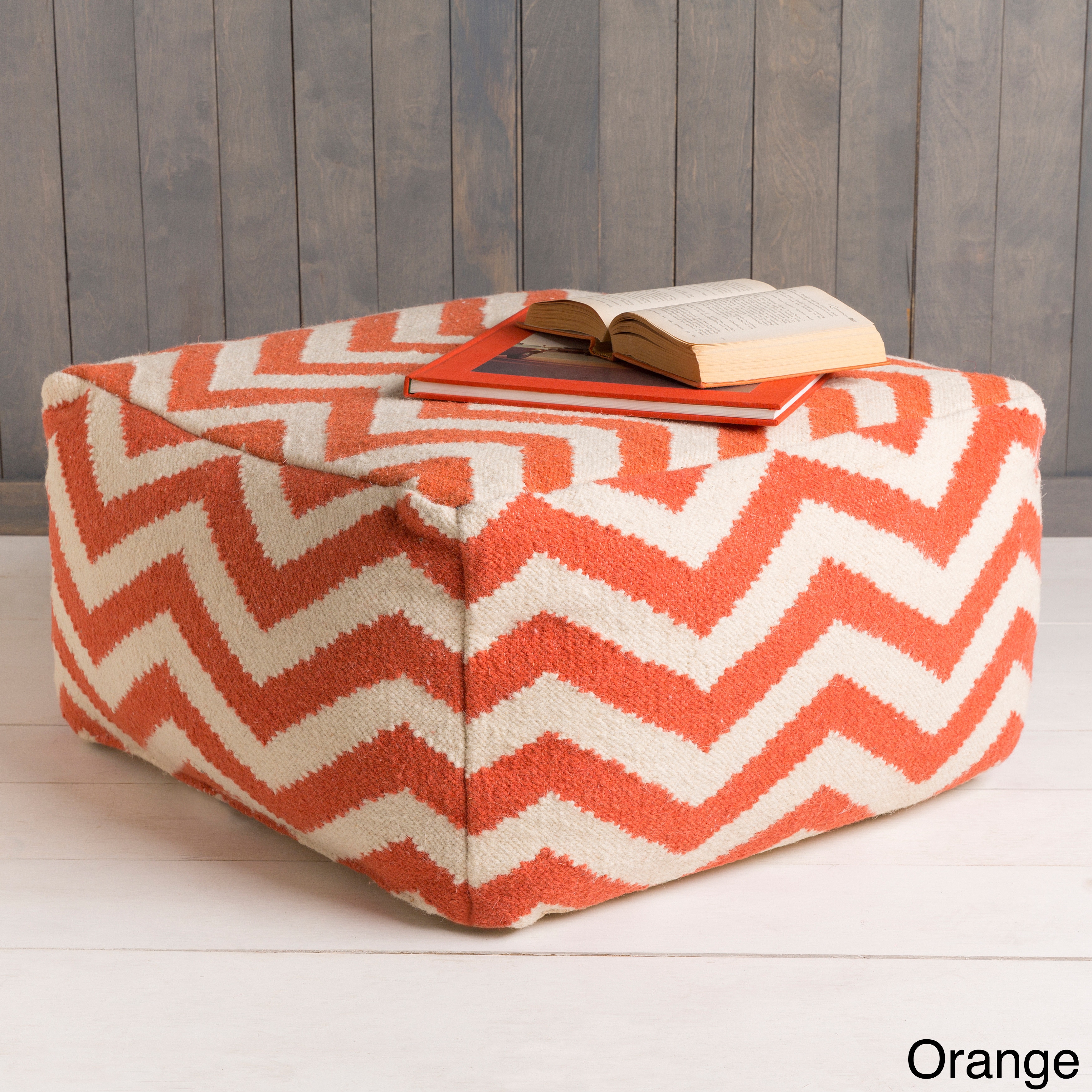 Large Square Chevron 24 inch Pouf