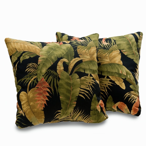 Shop Kokomo Tropical Leaf Print 18 Inch Decorative Throw Pillows Set Of 2 Free Shipping On