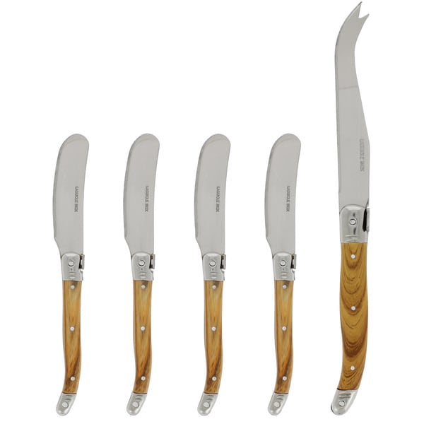 Le Brun 5 piece Faux Wood Handled Laguiole Style Cheese Set   16177741