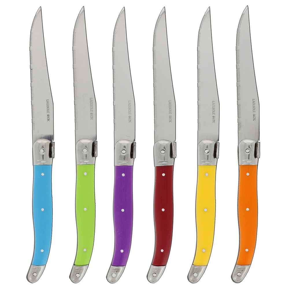 Multi-Colored Laguiole Steak Knives, set of 6