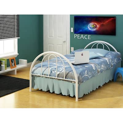 Rack Brooklyn White Steel Twin Bed