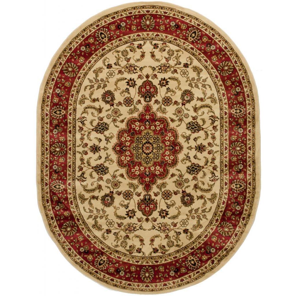 Medallion Traditional Ivory Area Rug (53 X 610 Oval)