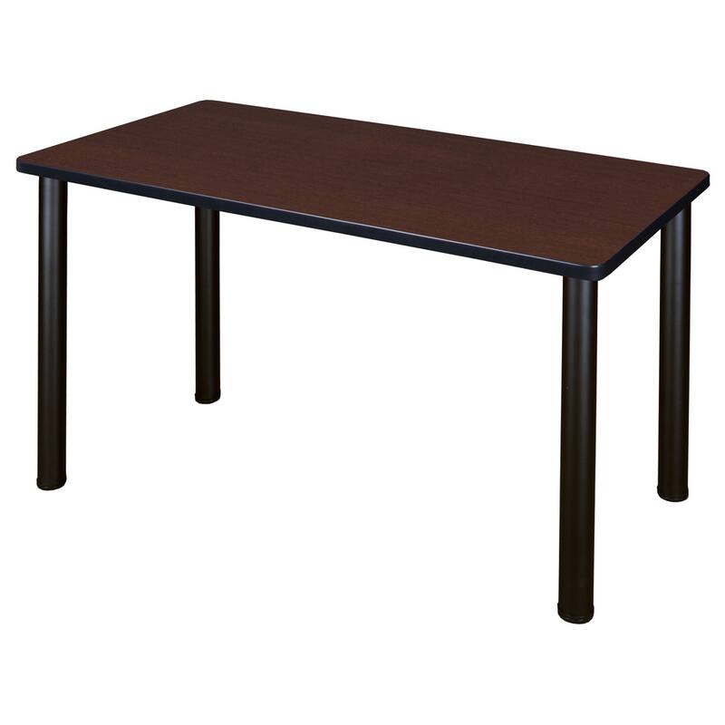 42-inch Kee Training Table -Black Legs - Mahogany Finish - Rectangular - Red