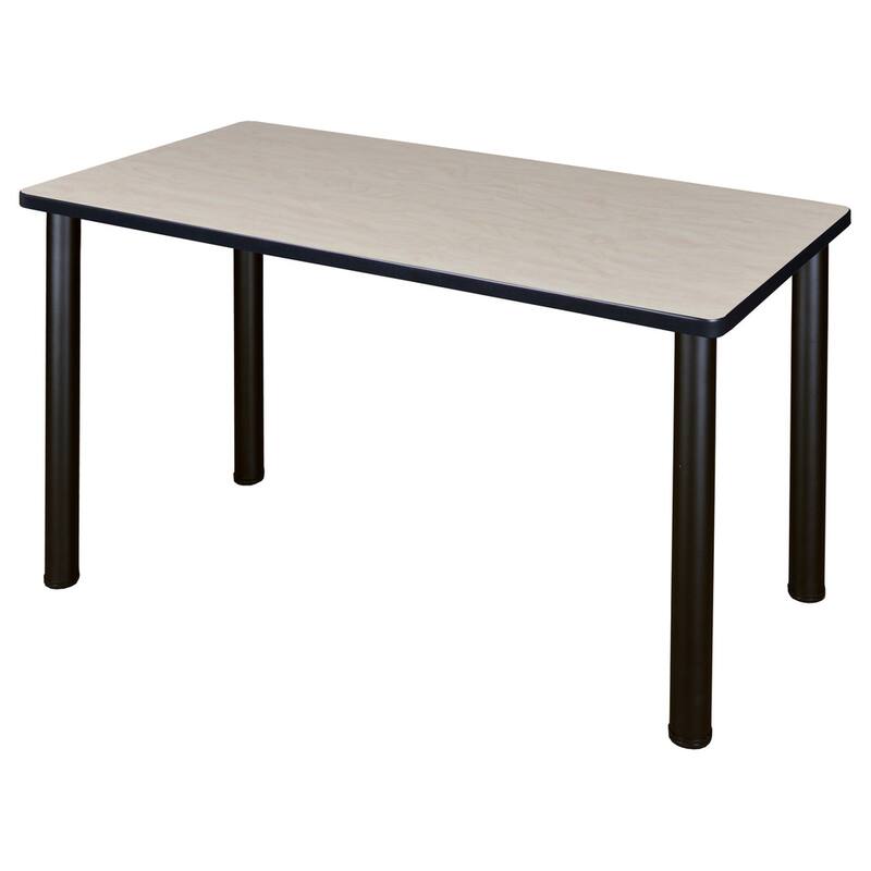 42-inch Kee Training Table -Black Legs - Maple Finish - Rectangular - Red