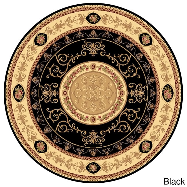 New Vision F. Aubusson Floral Round Rug (53)