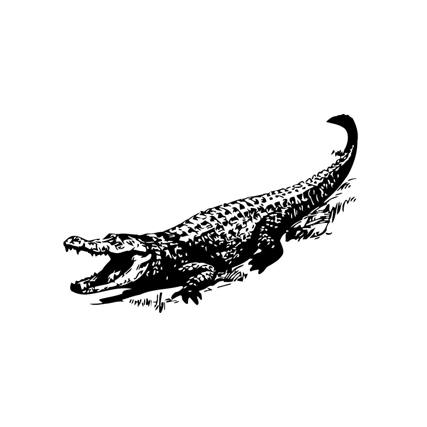 Crocodile Vinyl Wall Art Decal (BlackEasy to apply You will get the instructionDimensions 22 inches wide x 35 inches long )