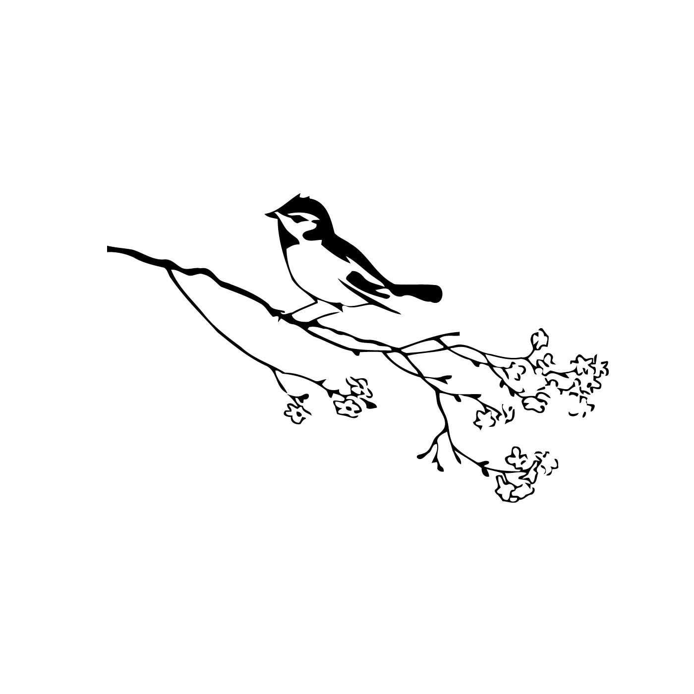 Bird On Branch Vinyl Wall Art (BlackEasy to apply You will get the instructionDimensions 22 inches wide x 35 inches long )