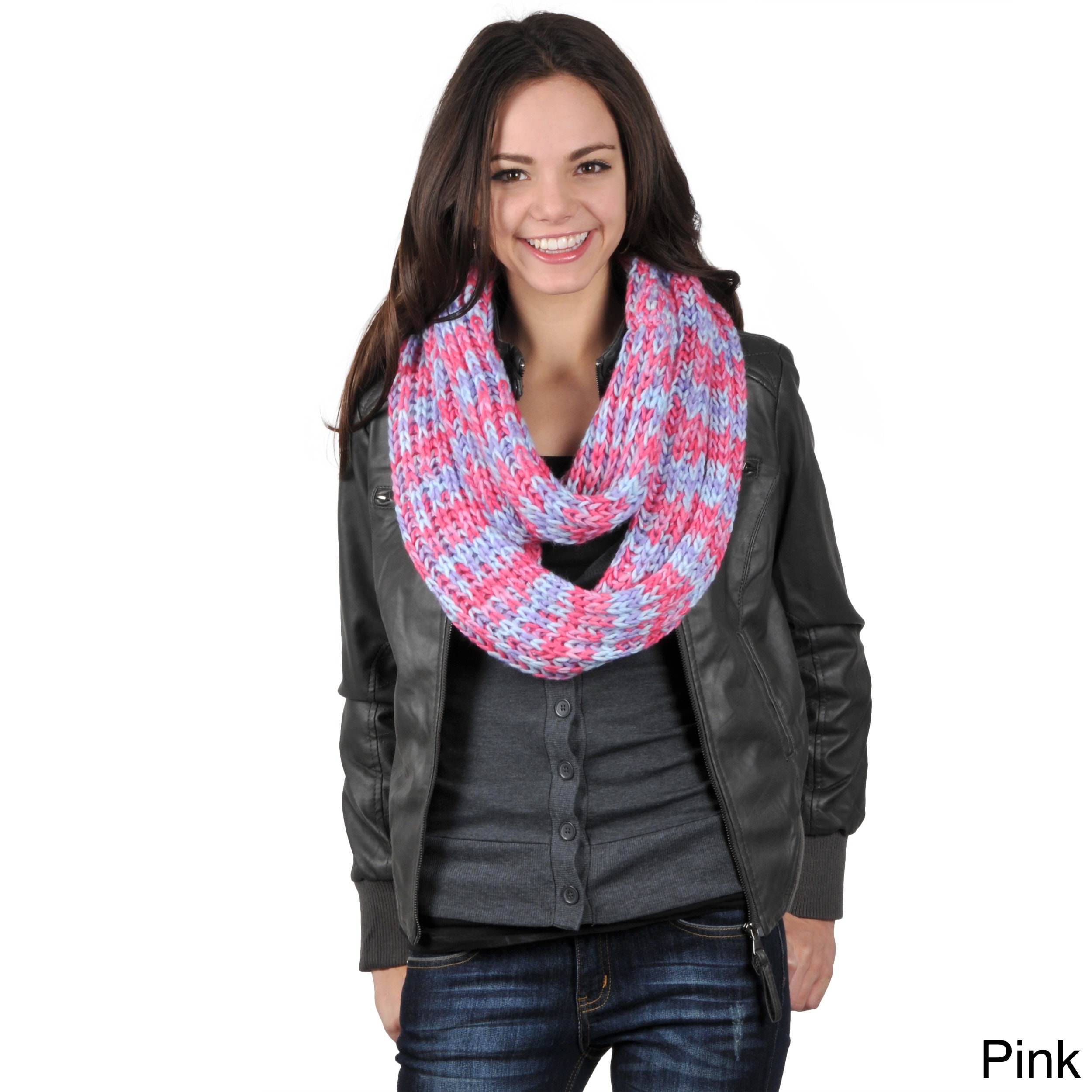 Journee Collection Womens Multi color Knit Infinity Scarf