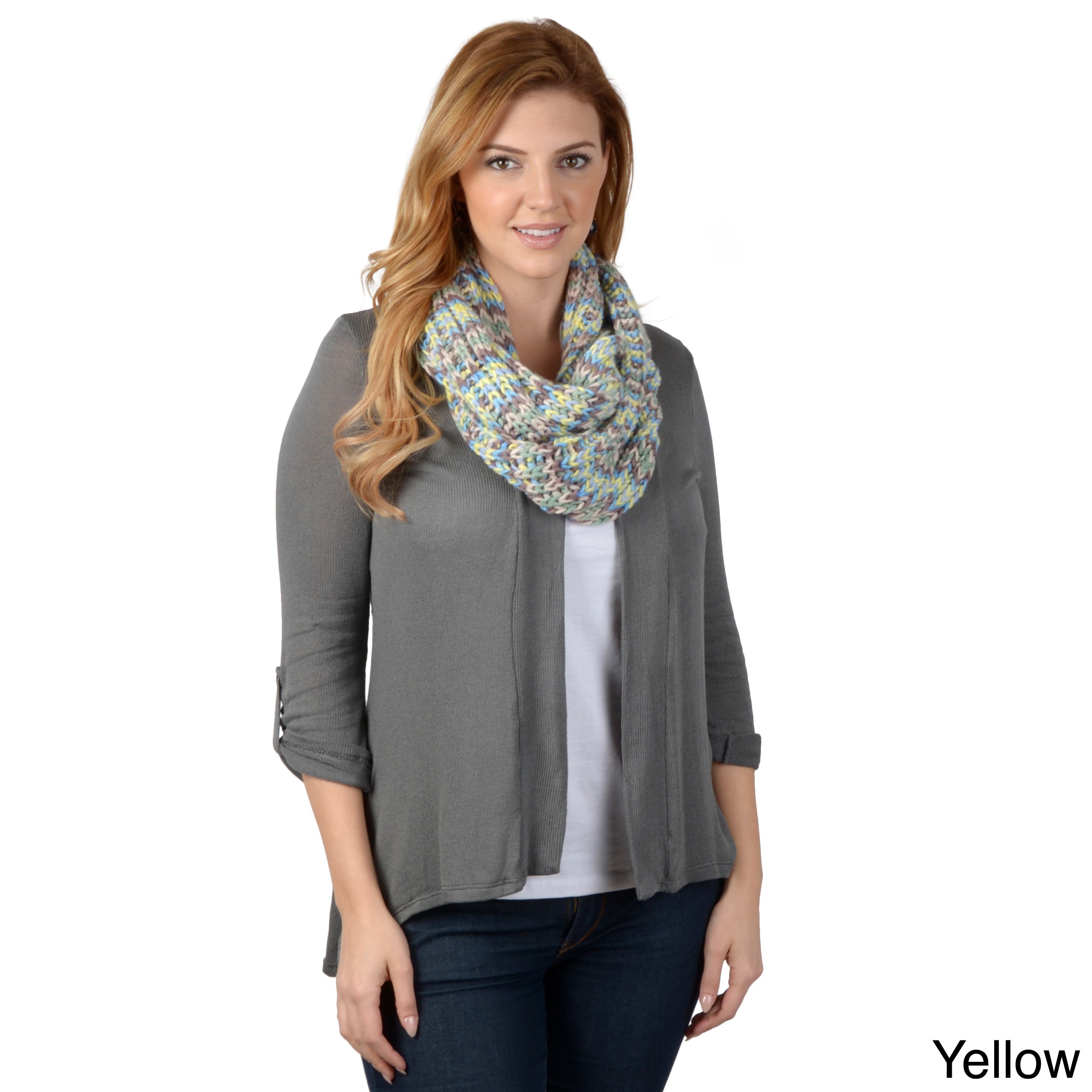 Journee Collection Womens Multi color Knit Infinity Scarf