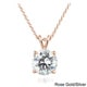 preview thumbnail 2 of 10, Ice Sterling Silver 2ct TGW Round Cubic Zirconia Solitaire Pendant Necklace Rose Gold/Silver