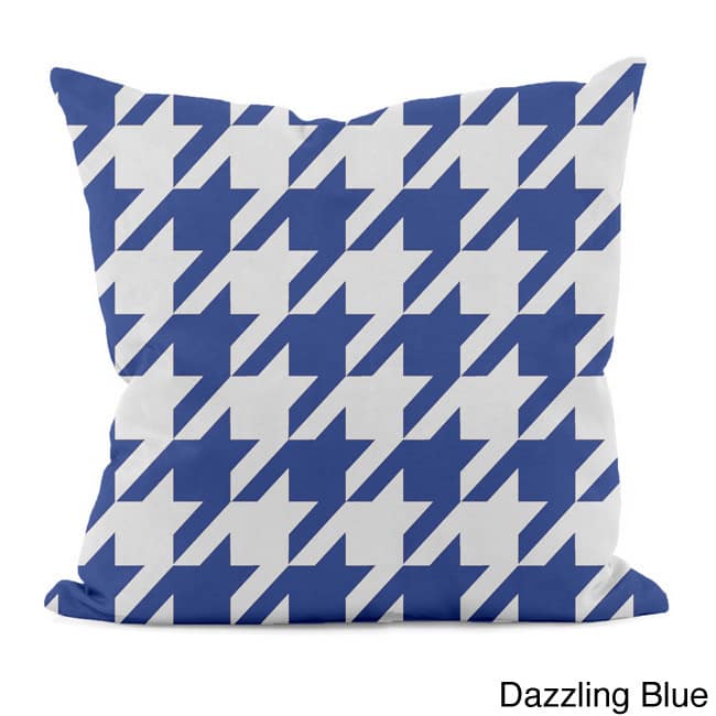 Bright Geometric Houndstooth 18x18-inch Decorative Pillow - Dazzling Blue