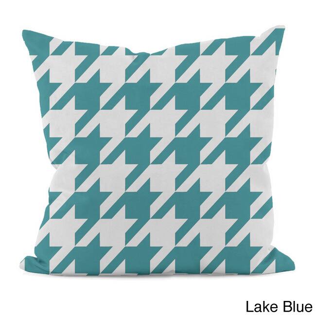Bright Geometric Houndstooth 18x18-inch Decorative Pillow