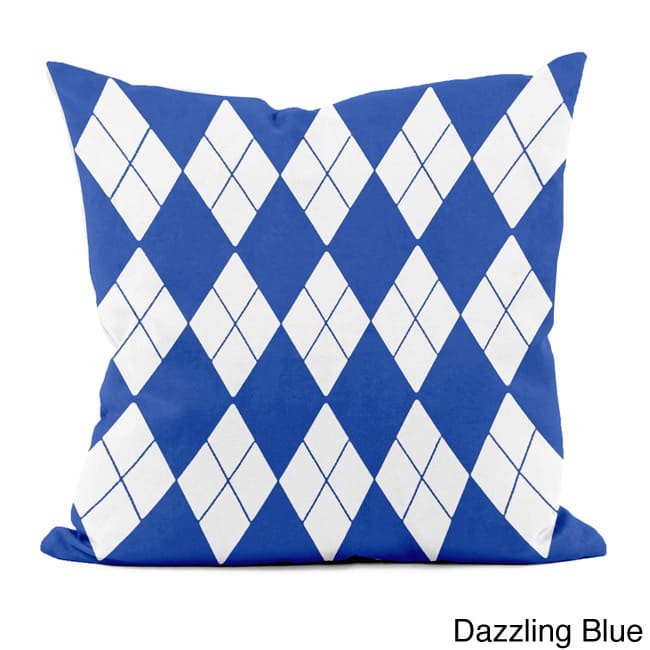 Bright Geometric Argyle 20x20-inch Decorative Pillow - Dazzling Blue