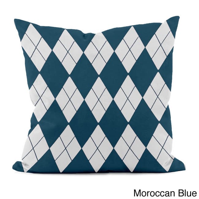 Bright Geometric Argyle 18x18-inch Decorative Pillow
