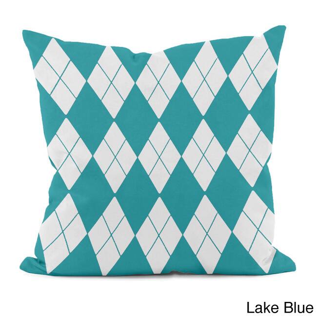 Bright Geometric Argyle 16x16-inch Decorative Pillow