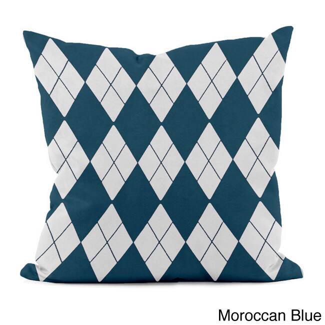 Bright Geometric Argyle 16x16-inch Decorative Pillow