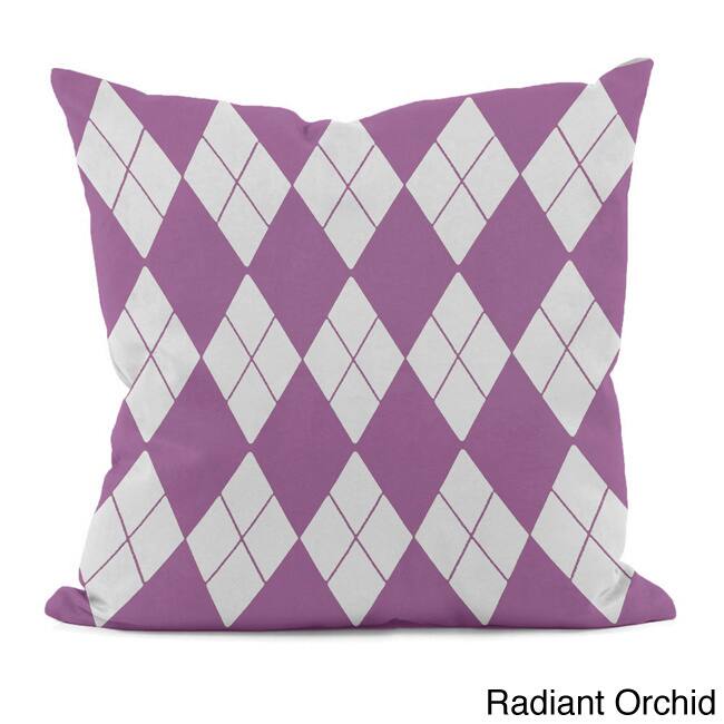 Bright Geometric Argyle 16x16-inch Decorative Pillow