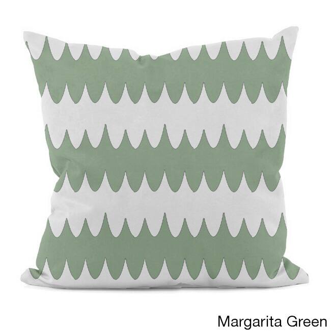 Bright Scalloped Stripe 20x20-inch Decorative Pillow