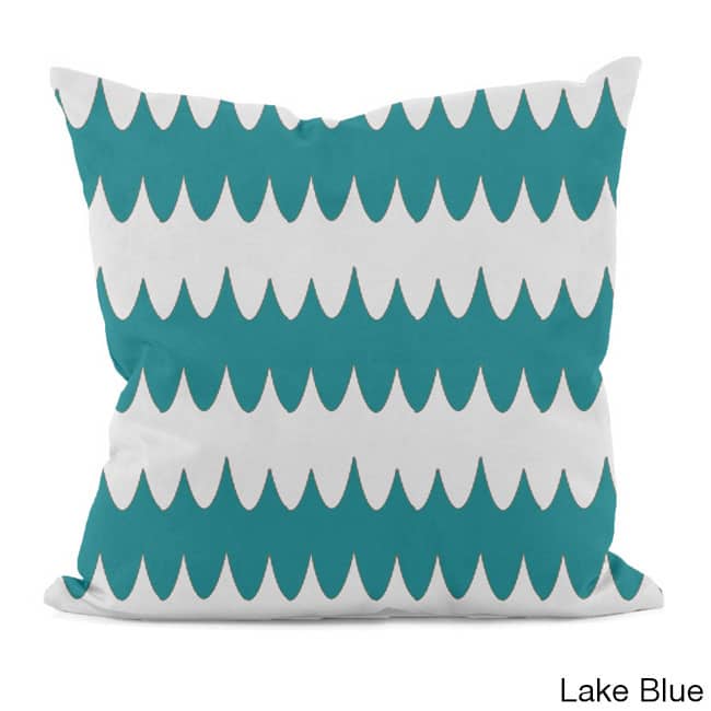 Bright Scalloped Stripe 18x18-inch Decorative Pillow