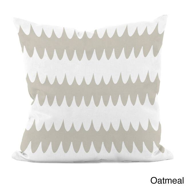 Bright Scalloped Stripe 18x18-inch Decorative Pillow