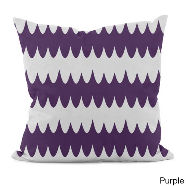 Bright Scalloped Stripe 18x18-inch Decorative Pillow