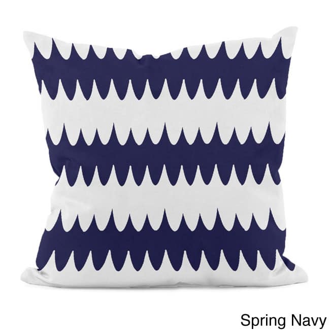Bright Scalloped Stripe 18x18-inch Decorative Pillow
