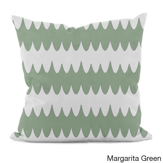 Bright Scalloped Stripe 18x18-inch Decorative Pillow