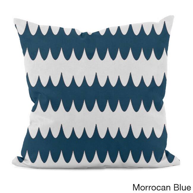 Bright Scalloped Stripe 18x18-inch Decorative Pillow