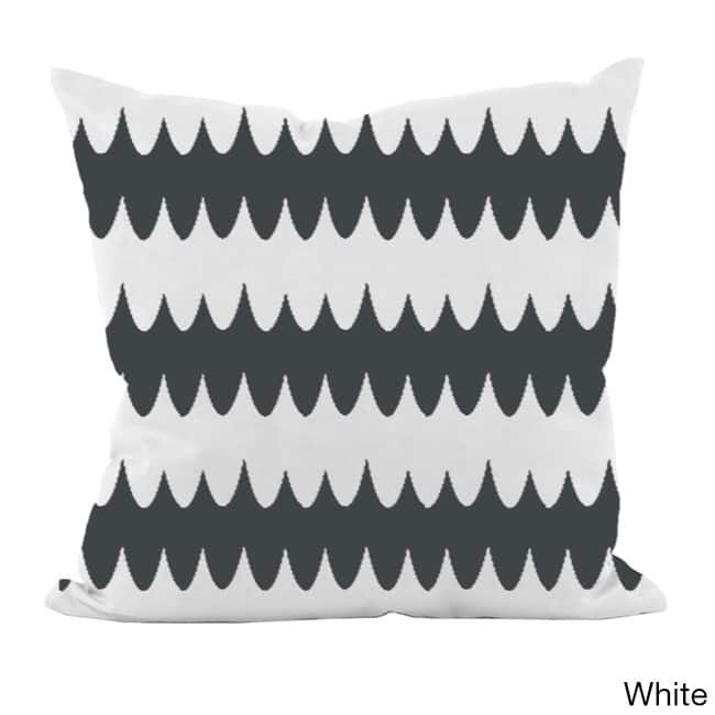 Bright Scalloped Stripe 16x16-inch Decorative Pillow