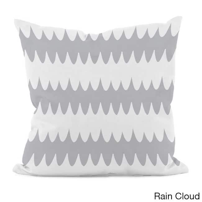 Bright Scalloped Stripe 16x16-inch Decorative Pillow