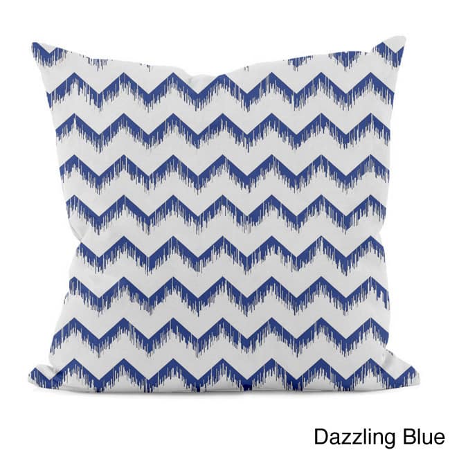 Sketched Zig-zag 18x18-inch Decorative Pillow - Dazzling Blue