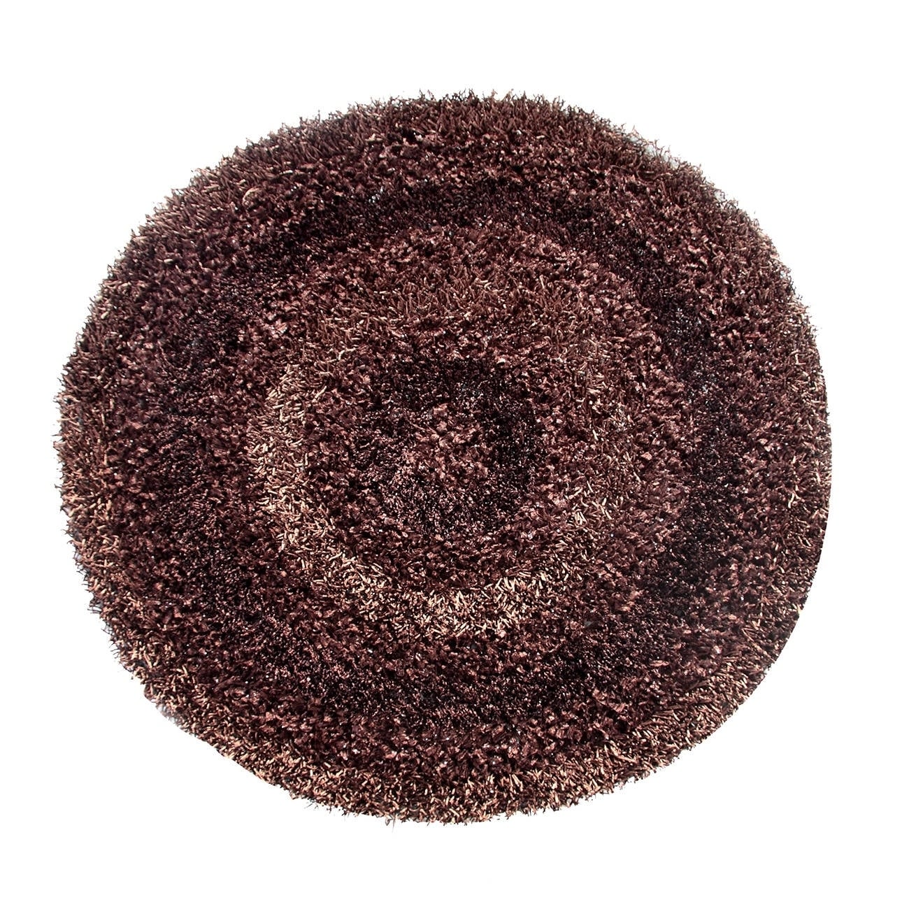 Sea Breeze Brown Shag Rug (4.9 inches Round)