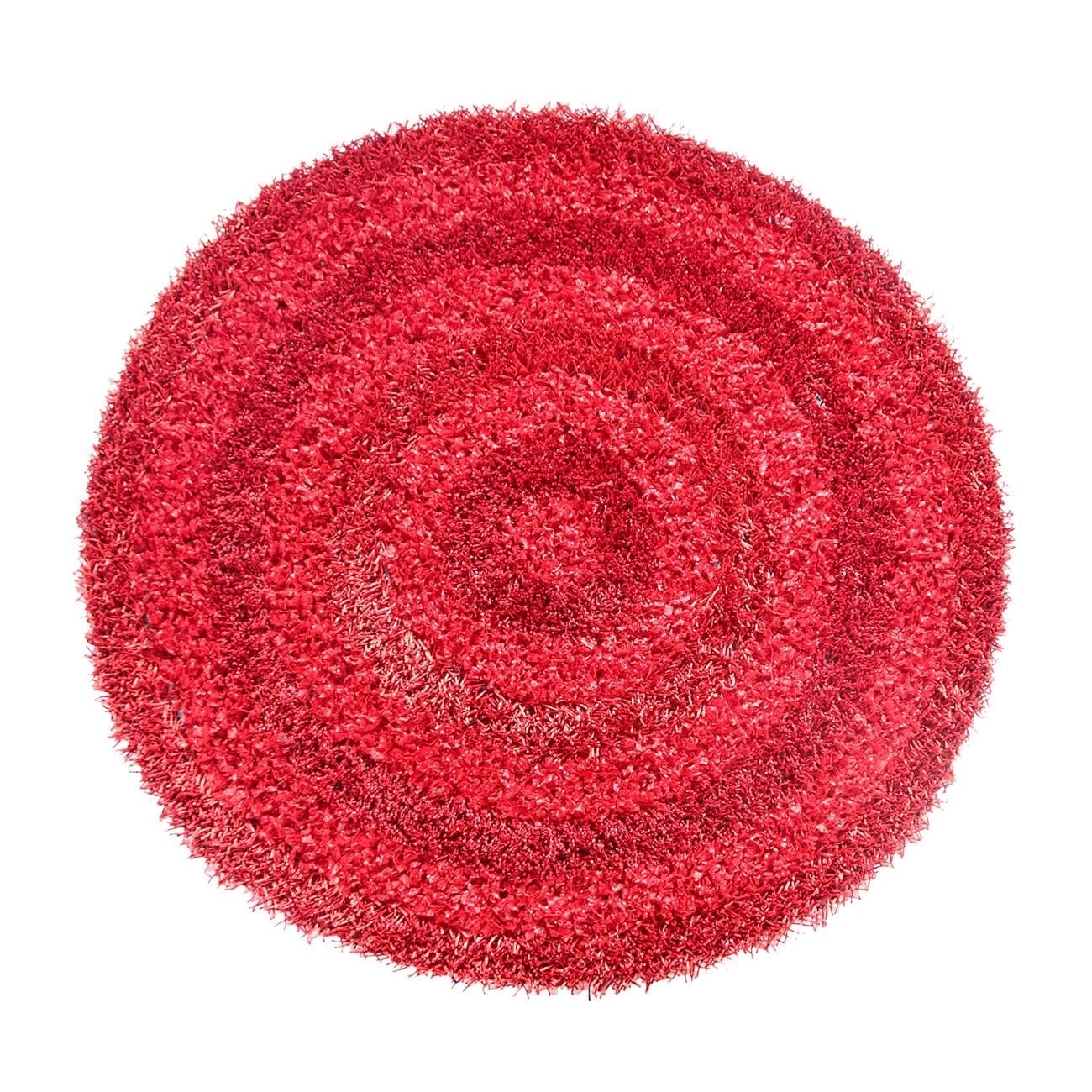 Sea Breeze Red Shag Rug (4.9 inches Round)