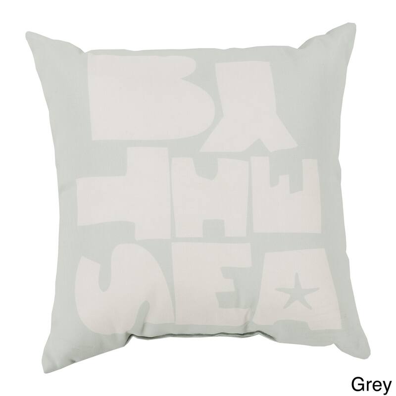 By The Sea Indoor/Outdoor Decorative Throw Pillow - Grey - 18 x 18