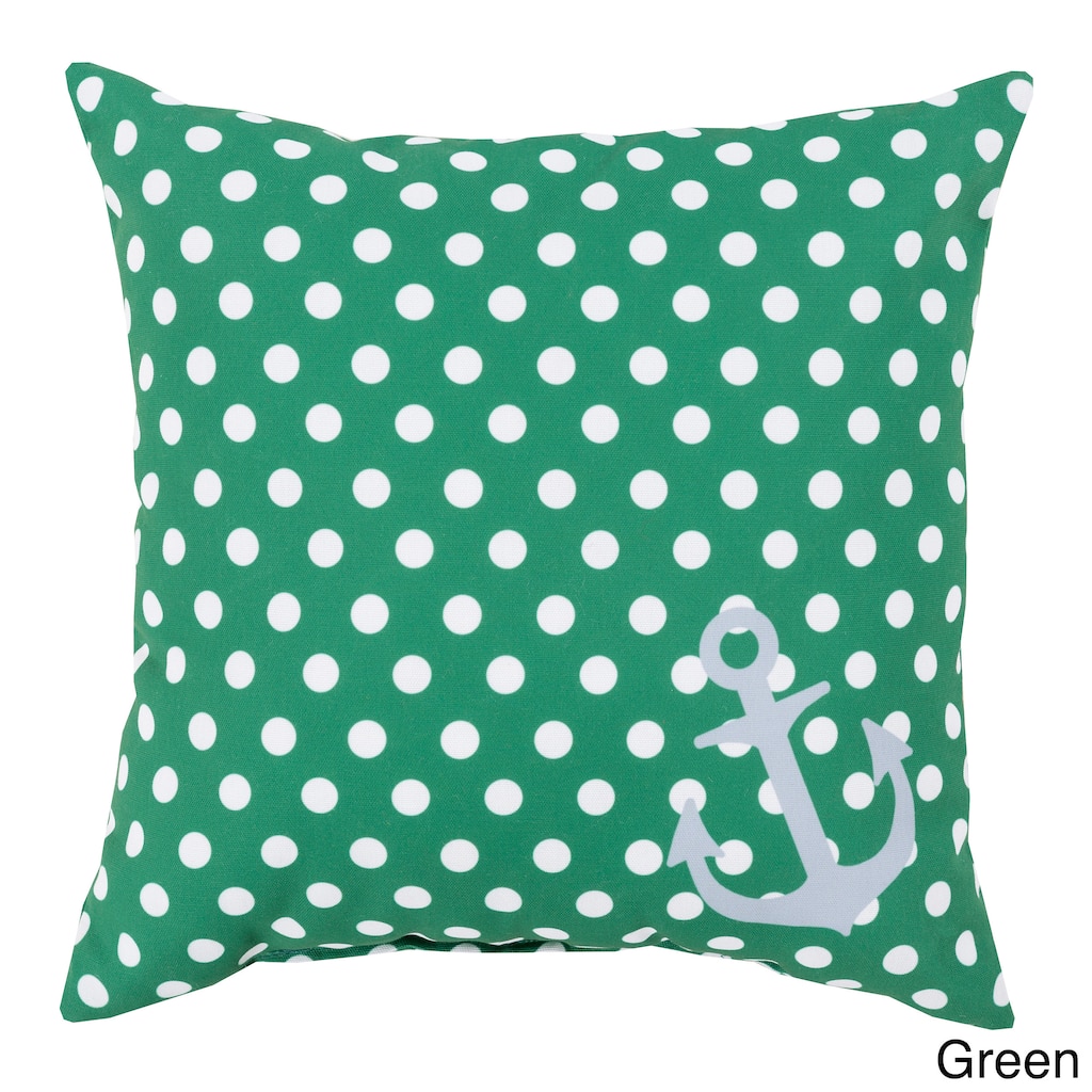Polka Sea Anchor Indoor/Outdoor Decorative Throw Pillow
