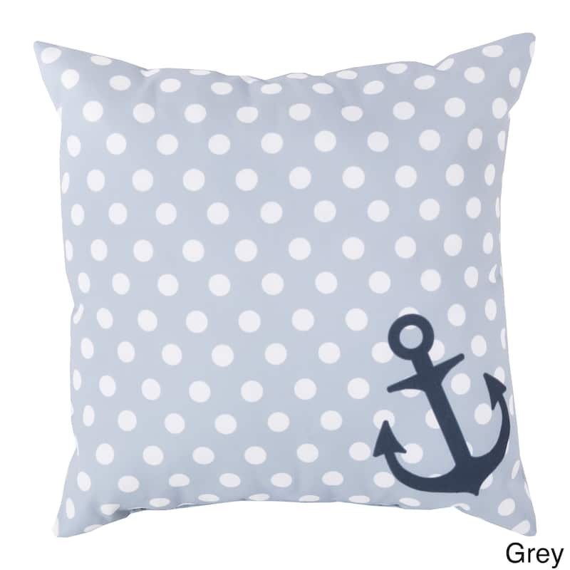 Polka Sea Anchor Indoor/Outdoor Decorative Throw Pillow