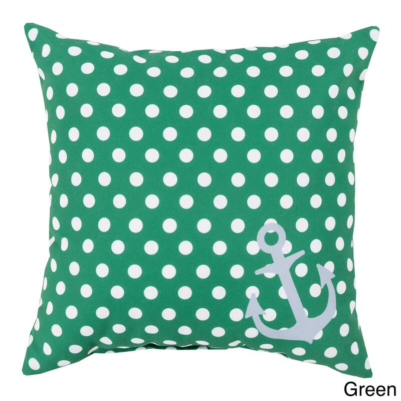 Polka Sea Anchor Indoor/Outdoor Decorative Throw Pillow