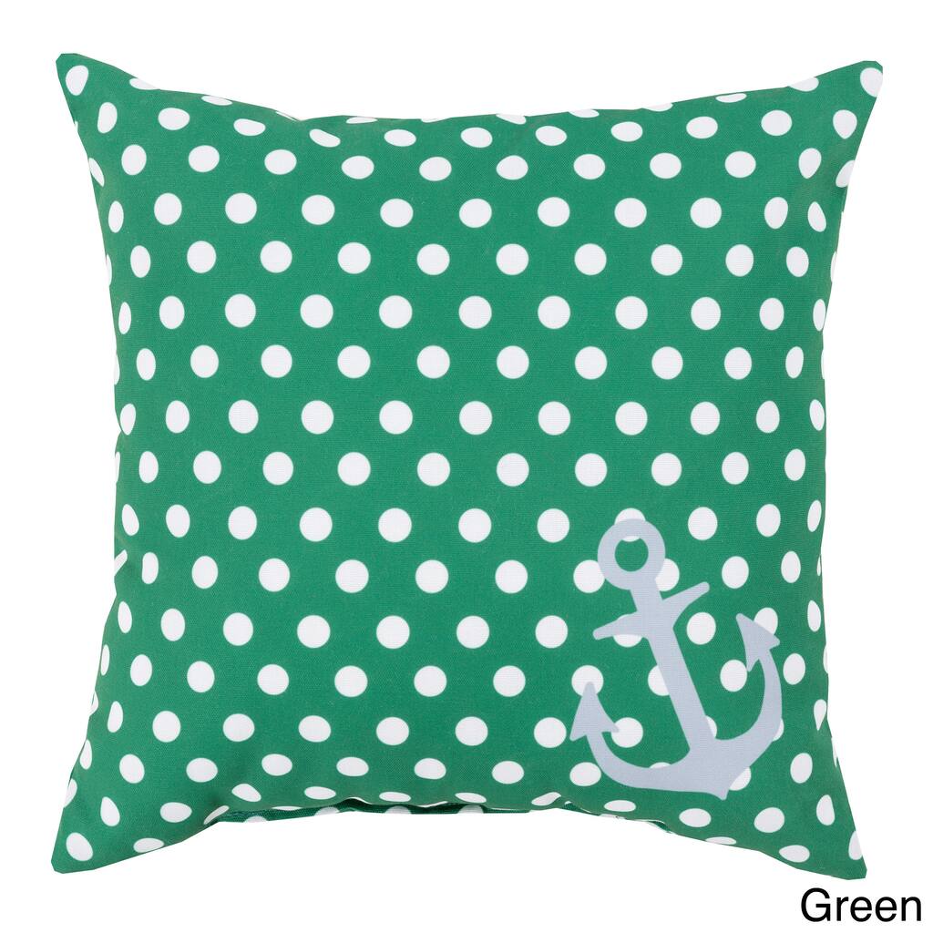 Polka Sea Anchor Indoor/Outdoor Decorative Throw Pillow