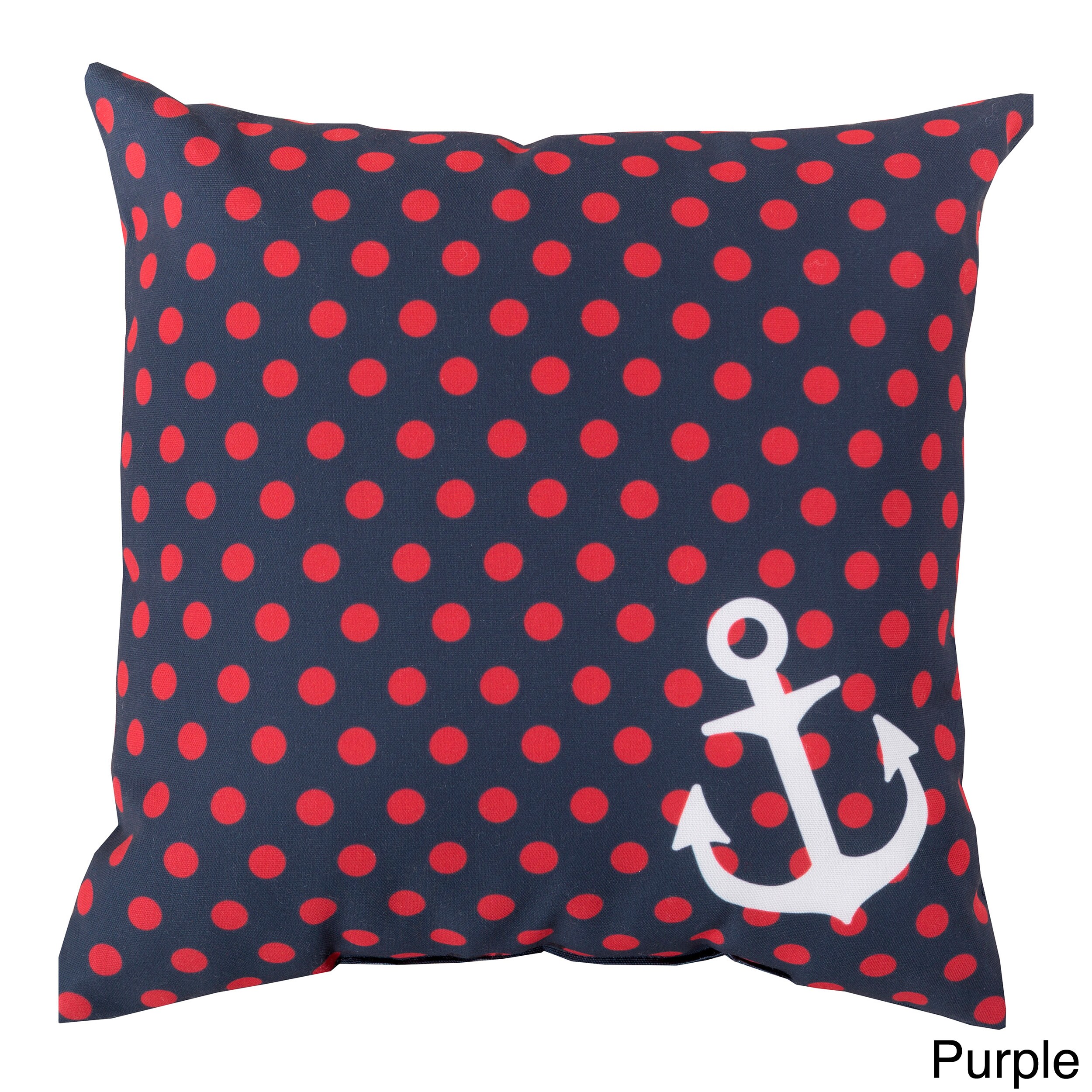 Polka Sea Anchor Indoor Outdoor Decorative Throw Pillow