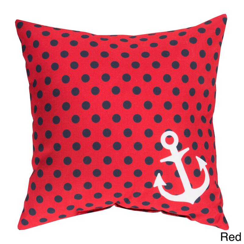 Polka Sea Anchor Indoor/Outdoor Decorative Throw Pillow