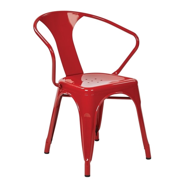 Vintage French-Industrial Modern Style Galvanized Sheet Metal Cafe & Bistro Arm Chair (2 Pack)