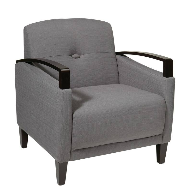 Main St. Woven Chair w/ Interlace Weave Fabric & Espresso Finish Wood Arms & Legs