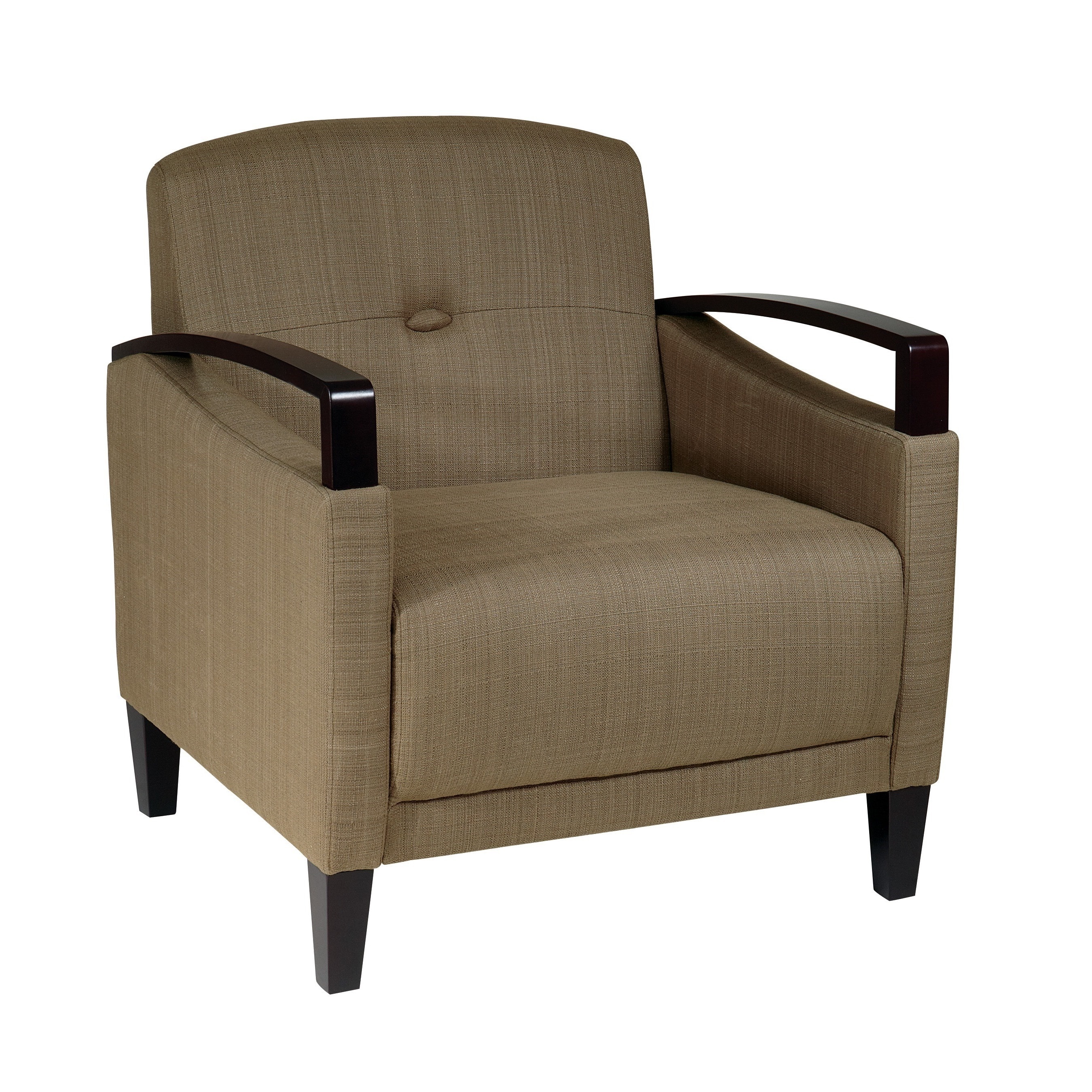 Office Star Products Main St. Woven Chair w/ Interlace Weave Fabric and Espresso Finish Wood Arms and Legs