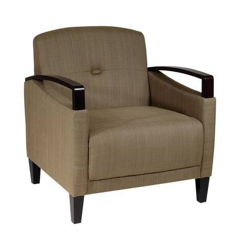 Main St. Woven Chair w/ Interlace Weave Fabric & Espresso Finish Wood Arms & Legs
