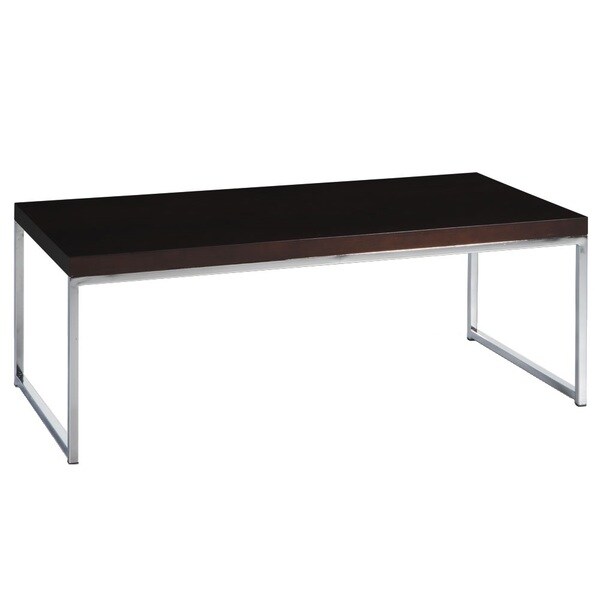 Shop Main St. Coffee Table w/ Wood Grain Top & Reflective Chrome Plated ...