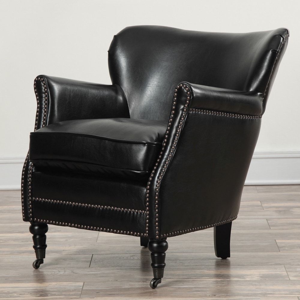 Mercer Black Bonded Leather Club Chair