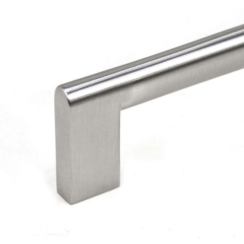 Contemporary 10.625-inch Key Shape Stainless Steel Finish Cabinet Bar Pull Handles (Set of 4) - Silver
