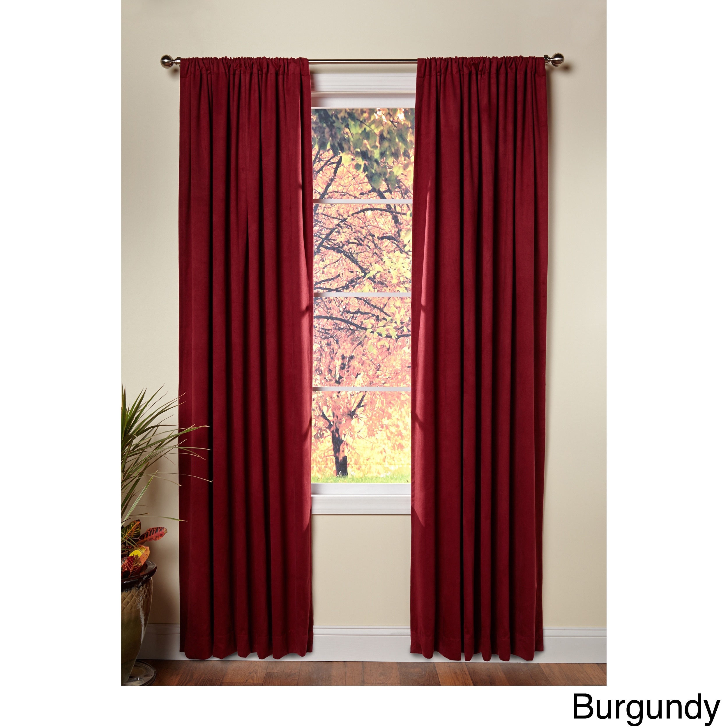 Celebration Microsuede Rod Pocket Curtain Panel Pair